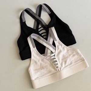 Ryka Pack of 2 Black and White Crossback Sports Bras Size Medium